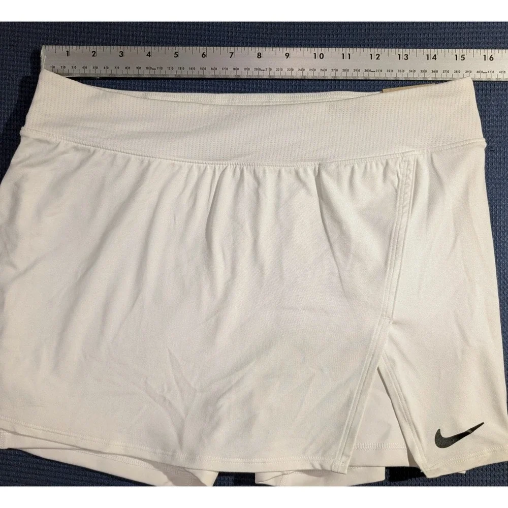 Nike Court Dri-FIT Victory Women Tennis Skort White Slim Fit Large New With Tags